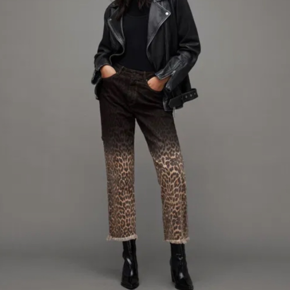 ALLSAINTS leopard print size 27 denim pants